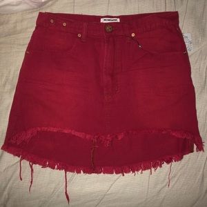 Red Denim Skirt